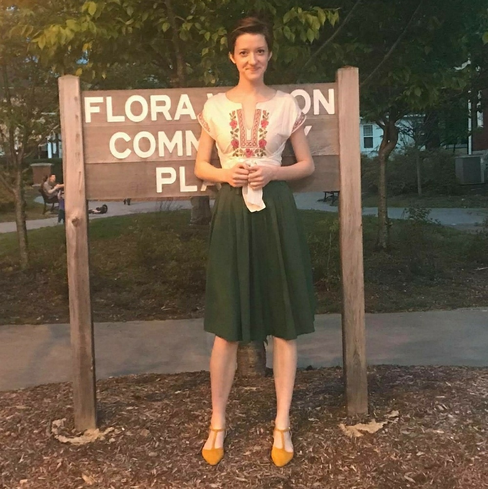 Breathtaking Tiger Lilies Midi Modcloth Skirt